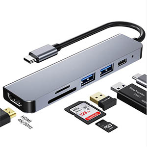 6 in 1 hub card reader
